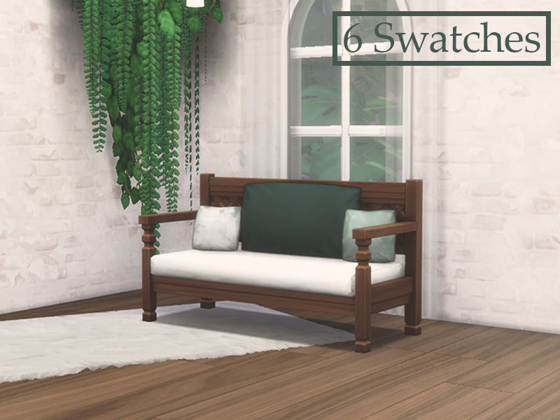 The Sims Resource Simple Mahogany Bench Recolor