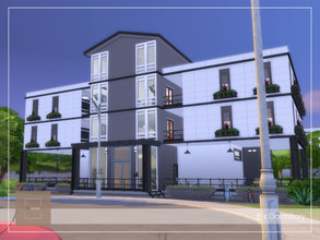 Sims 4 — E's Dormitory - No CC by arlaney — A low-rise male and female student dormitory with 9 or more beds. Expansion