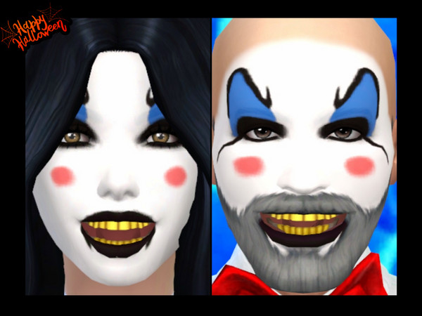 Sims 4 — Captain Spaulding face paint by minesims93 — Face paint Female - male Teen to elder Custom thumbnails