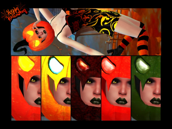 Sims 4 — Pumpkin head by minesims93 — pumpkin hat 5 swatches teen to elder male-female Required the sims spooky stuff