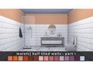 Sims 4 — Half Tiled Walls - part 1 by marefc2 — 15 swatches | works for all wall sizes 