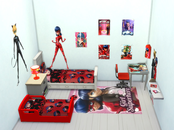 Sims 4 — Miraculous bedroom by Arisha_214 — Cool bedroom for your little Miraculous fan :)