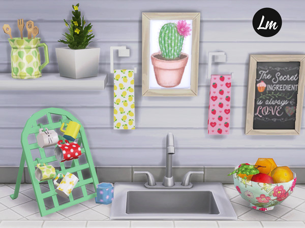 Sims 4 — Kitchen decor by Lucy_Muni — Kitchen decor, all objects come in 6 swatches and are Sims 4 base game retexture