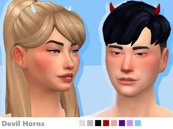 Sims 4 — Devil Horns by EvaDotG — Category: Hats ~8 different swatches.