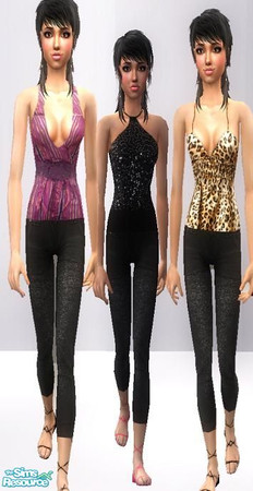 Sims 2 — Teen Set by pretty_baby — Skinny Jeans strappy shoes and a pretty top in 3 different designs. Perfect for a
