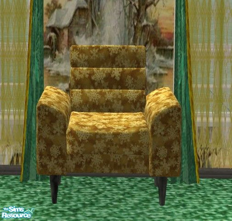 Sims 2 — Christmas Home - Chair by Riverwillows — A lovely living set, done in holiday greens and golds. Warm and cozy,