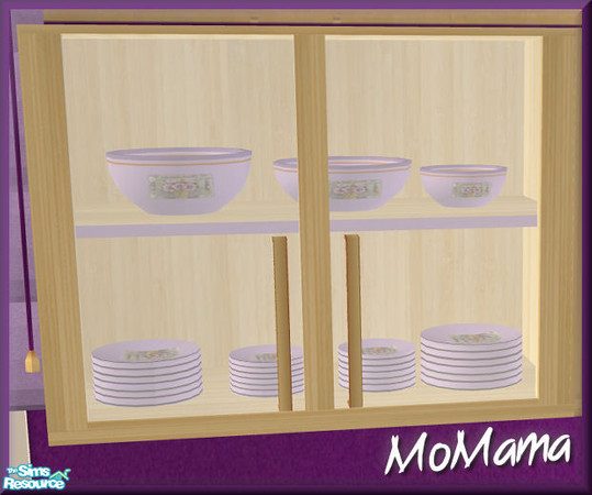 Sims 2 — NK Lavender Lucca - Glass Door Cabinet by MoMama — Bamboo cabinet with glass doors and bronze fixtures