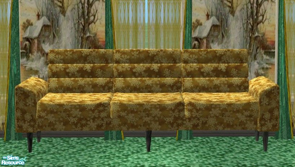 Sims 2 — Christmas Home - Sofa by Riverwillows — A lovely living set, done in holiday greens and golds. Warm and cozy, by