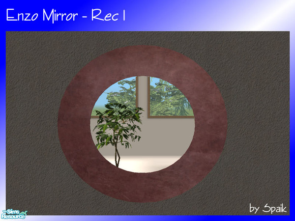 Sims 2 — Enzo Mirror - REC1 by Spaik — Recolour in dark red metal of the mirror in my Enzo Dining Room.
