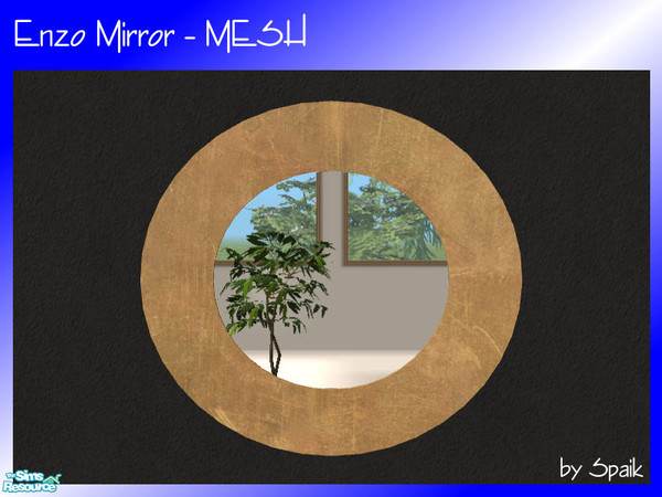 Sims 2 — Enzo Mirror MESH by Spaik — Modern and trendy, 2-tiles wide, round mirror. Works in base game.