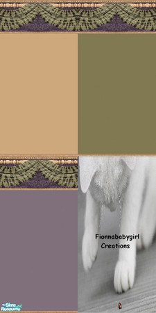 Sims 2 — Leopard Green Swag Collection by fionnababygirl — A collection of 3 walls with a leopard green swag (LGS) border