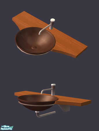 Sims 2 — Chocolate Bathroom - sink by Sophel21 — Chocolate bathroom with dark wood and chocolate metall. Based on