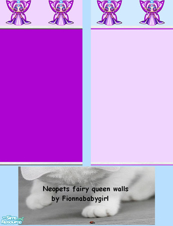 Sims 2 — Neopets Fairy Queen set by fionnababygirl — This is a fun wall for your child's bedroom, it has a feature border