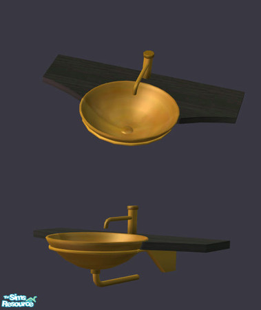 Sims 2 — Gold & Black Bathroom - sink by Sophel21 — Gold & Black bathroom with black wood and gold metall. Based