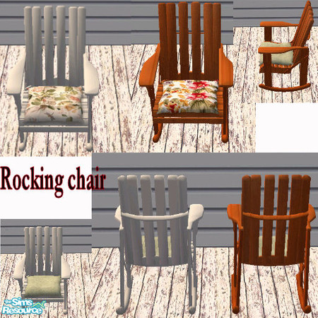 Sims 2 — Rocking chair by Paleoanth — Does not rock, but hey it still rocks! Base mesh is white wood with patterned