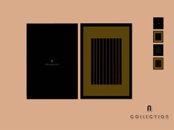 Sims 4 — golden black. by 3ysha — Made by [A] The painting comes in: One frame in black color, and it comes with two