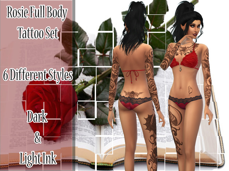 Sims 4 Rosie Full Body Tattoo Set by Evemor