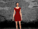 Sims 4 — Killstar Angelyn Burnout Velvet Dress by Masshysteria1342 — Base Game Compatible, Two Swatches (Red and Black)