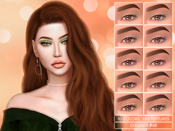 Sims 4 — JUL_HAOS [COSMETICS] EYELINER #68 by Jul_Haos — - CATEGORY: EYELINER - COLORS: 10 - GENDER - FEMALE - HQ
