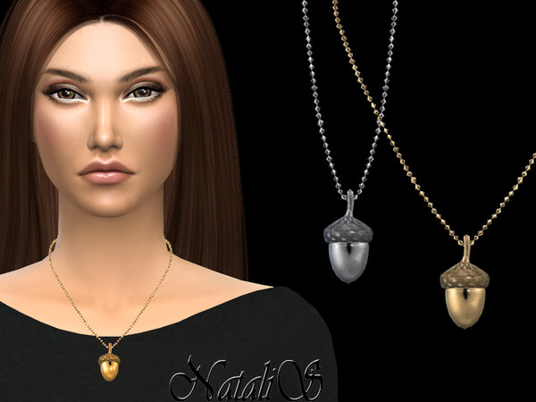 Sims 4 — NataliS_Acorn pendant necklace by Natalis — Acorn pendant necklace by NataliS. FT-FA-FE 4 colors.