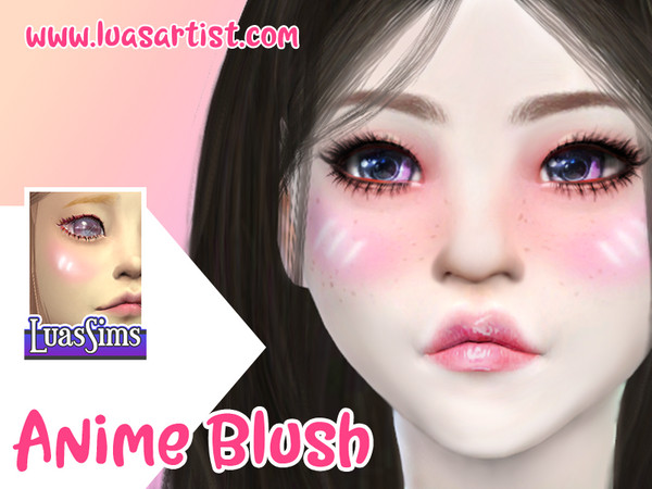 Sims 4 — Anime Blush by Luas_Sims — New blush. 3 versions of blush in 8 colors. Special version you can find on our