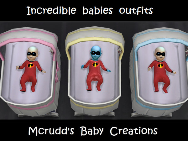 Sims 4 — Incredible baby outfits by mcrudd — All of your babies will wear the Incredibles baby outfits. Your baby will