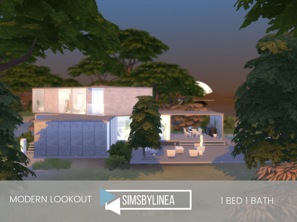 Sims 4 — Modern Lookout by SIMSBYLINEA — Living in absolute solitude, only the sea and the forest surrounding you. This