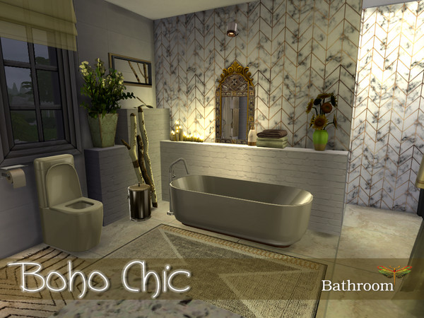 The Sims Resource Boho Chic Bathroom - How To Put A Big Tub In Small Bathroom Sims 4