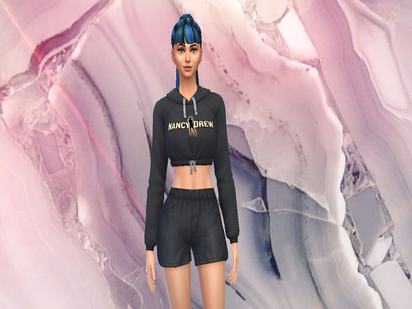 Sims 4 — Nancy Drew Logo Hoodie [SET: REQUIRES DISCOVER UNIVERSITY]  by hannahgaskarth2 — The iconic Nancy Drew logo as