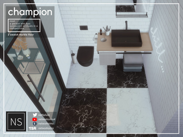 Sims 4 — Champion Marble Floor - Networksims by networksims — A tiled marble floor in 2 colour swatches.