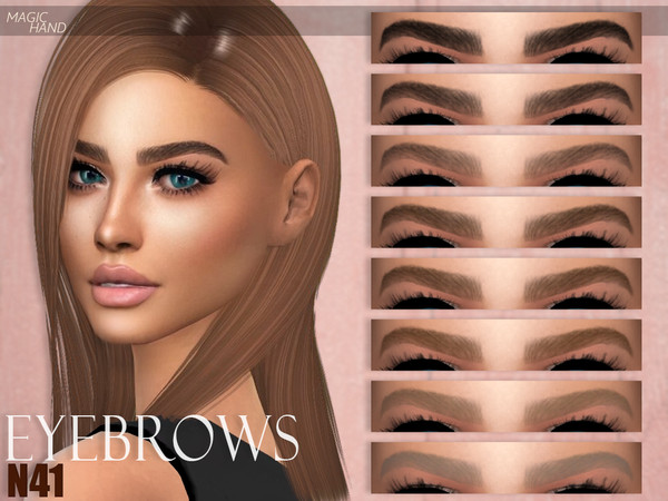 Sims 4 — [MH] Eyebrows N41 by MagicHand — --12 available colors-- --Compatible with HQ settings-- --CAS thumbnail--