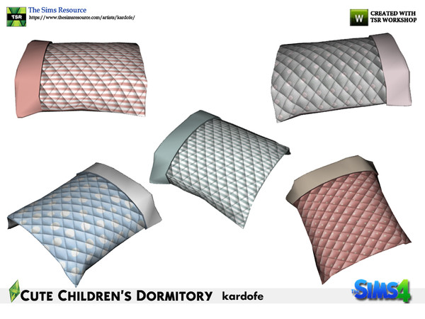 Sims 4 — kardofe_Cute Children's Dormitory_Blanket by kardofe — Quilt to be placed on the bed, no tricks needed, in five