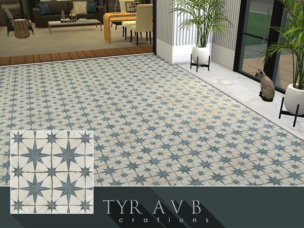 Sims 4 — Victorian Future Star Ceramic Floor Tiles by TyrAVB — These are modern distressed looking ceramic floor tiles