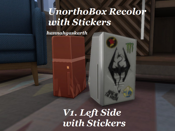 Sims 4 — UnorthoBox Recolor with Stickers [REQUIRES CITY LIVING] by hannahgaskarth2 — I recolored the UnorthoBox Gaming