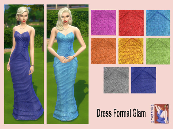 Sims 4 — ws Glamour Dress by watersim44 — Created with selfmade pattern nice formal dress for the evening. Comes in 8