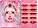 Sims 4 — [ P u f f e S i m s ] Lipstick NO 1 by Puffe — - 1 0 s w a t c h e s - c u s t o m t h u m n b a i l - t e e n t