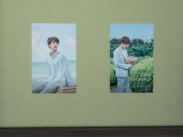 Sims 4 — BTS Jin - Love Yourself Poster by mariasxch — BTS Poster from Love Yourself. Kim Seokjin version.