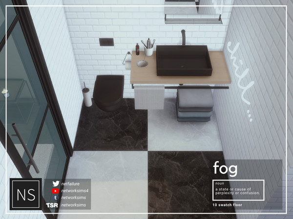Sims 4 — Fog Marble Flooring - Networksims by networksims — A tiled marble floor in 10 colour swatches.