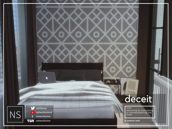 Sims 4 — Deceit Wallpaper - Networksims by networksims — A geometric wallpaper in 6 colour swatches.