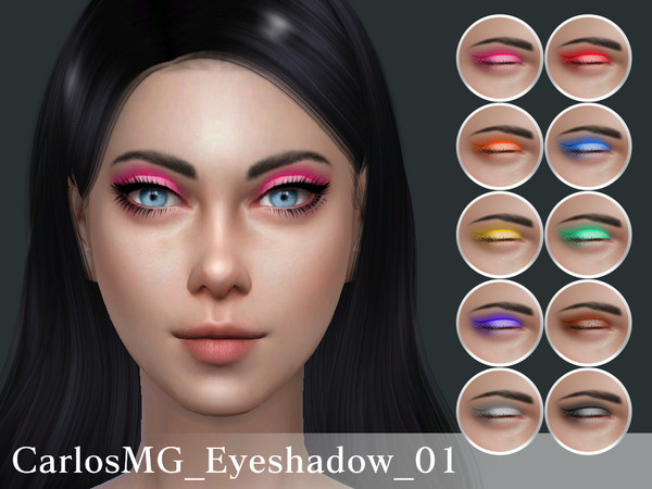 Sims 4 — CarlosMG_Eyeshadow_01 by CarlosMG — Eyeshadow with liner in the eye socket. 10 colors. Custom thumbnail. Base