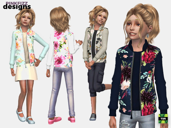 Sims 4 — Junior Flora Jacket by Pinkfizzzzz — Cute little floral jacket for your cute little mini sims!!