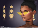 Sims 4 — Triple Coin Earrings by feyona — * 4 swatches * Base game compatible, feminine style choice, disallowed for