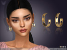 Sims 4 — Amata Hoop Earrings by feyona — * 4 swatches * Base game compatible, feminine style choice, disallowed for
