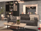 Sims 4 — Clove - living room by melapples — a black & wood contemporary living room with a nice fireplace. enjoy! 7 x
