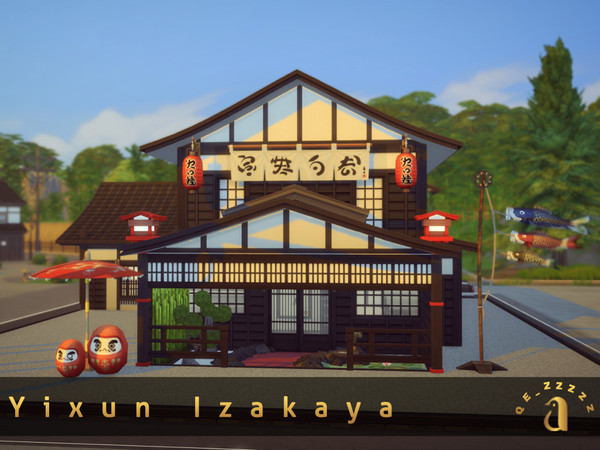 Sims 4 — QE_Yixun Izakaya_NOCC by QE_ZZZZZZ — This is a Izakaya. -NOCC 30*20 -The lot is furnished, landscaped, tested,