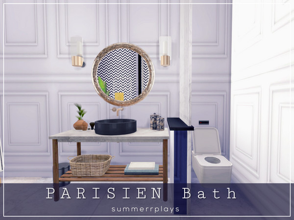 Sims 4 — Parisien - Bathroom by Summerr_Plays — Paris inspired bathroom, part of the Parisien series of rooms. Check out