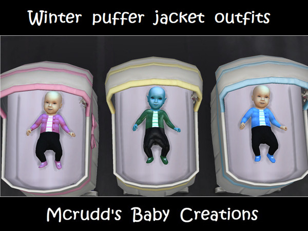 Sims 4 — Winter Puffer jacket outfits by mcrudd — All of your little babies will wear the Winter puffer jacket outfits.