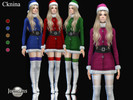 Sims 4 — Cknina christmas dress by jomsims — Cknina christmas dress for her in 5 shades. can be matched with EA santa hat