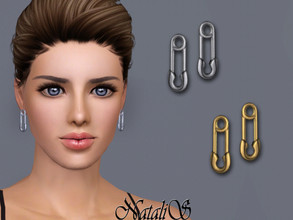 Sims 3 — NataliS TS3 Safety pin earrings  by Natalis — NataliS TS3 Safety pin earrings .