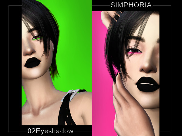 Sims 4 — SIMPHORIA 02 Eyeshadow by Simphoria_ — Neon Bottom Eyeshadow 14 swatches Find in eyeshadow category